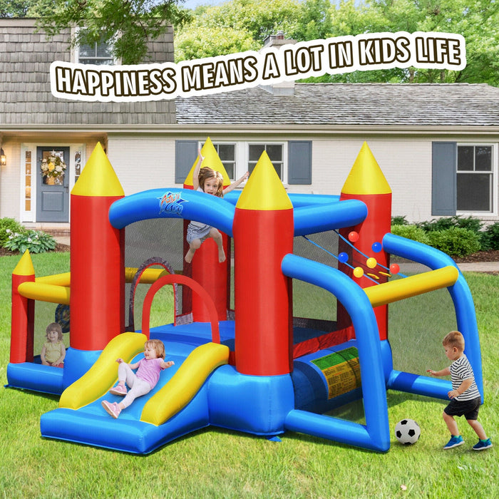 Kid Inflatable Bounce House Slide Bouncer Jumping Castle w/740W Blower Outdoor