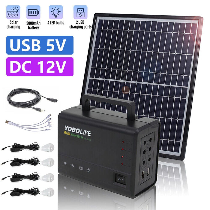 Portable Power Station Solar Generator Panel Power Bank Outlet Camping Emergency
