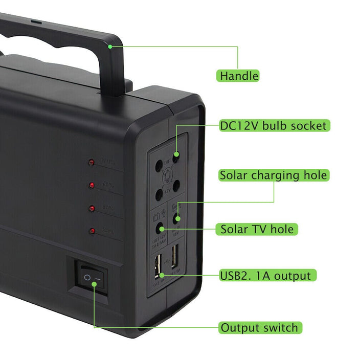 Portable Power Station Solar Generator Panel Power Bank Outlet Camping Emergency