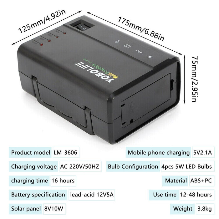 Portable Power Station Solar Generator Panel Power Bank Outlet Camping Emergency