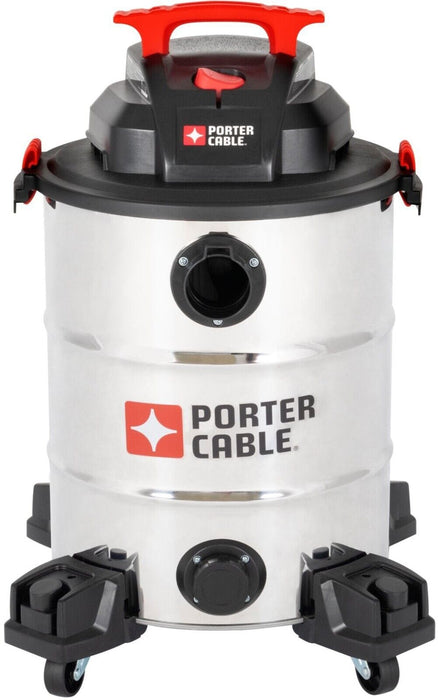 Porter-Cable 10 Gallon 6.5 Peak HP Stainless Steel Wet/Dry Vac Shop Vacuum