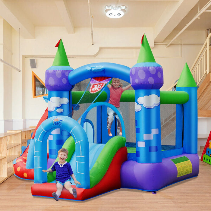 Kids Inflatable Bounce House Dragon Jumping Slide Bouncer Castle W/ 750W Blower