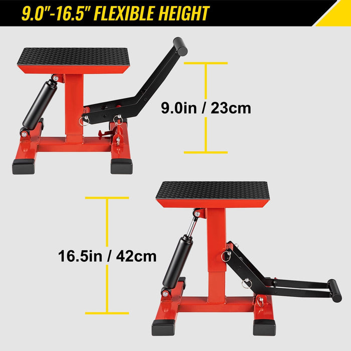 VEVOR Dirt Bike Lift Stand Adjustable Height Easy Lift Table Stand Jack 400 Lbs
