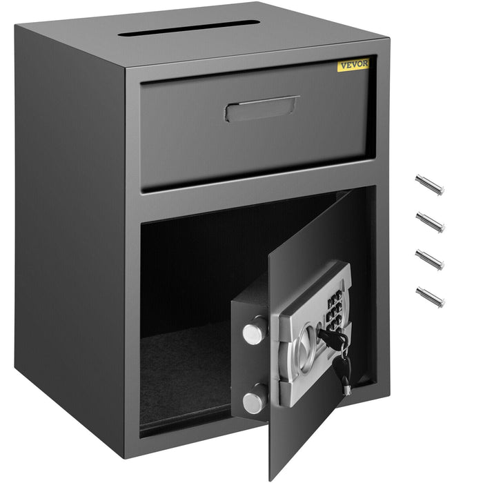 VEVOR Digital Depository Safe Drop Box Carbon Steel 2 Keys Safe with Drop Slot