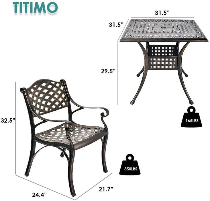 Outdoor Dining Set 5 Piece Patio Furniture Set Deck Porch Table And Chairs Set