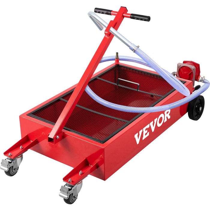 VEVOR 20 Gallon Oil Drain Pan Low Profile Dolly w/ Pump and Wheels
