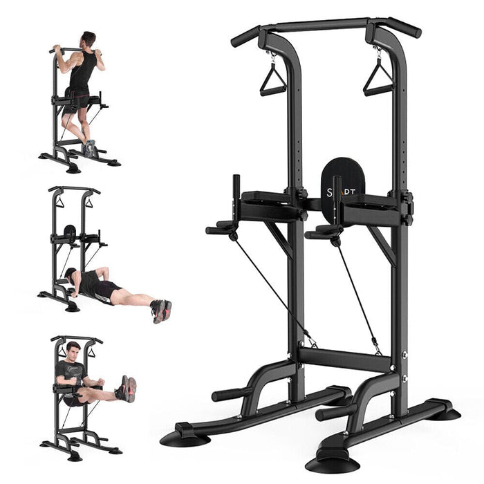 Power Tower Dip Station Pull Up Bar for Home Gym Fitness Equipment 440 LBS