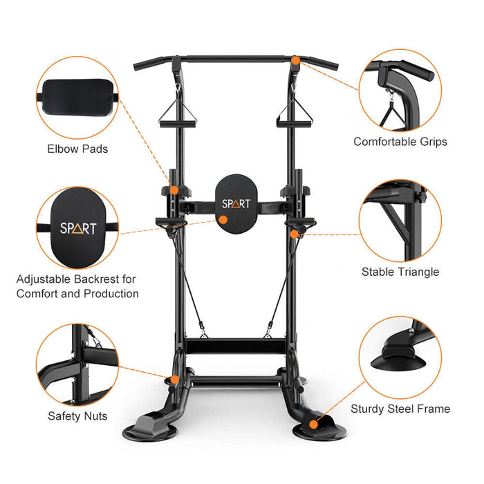 Power Tower Dip Station Pull Up Bar for Home Gym Fitness Equipment 440 LBS