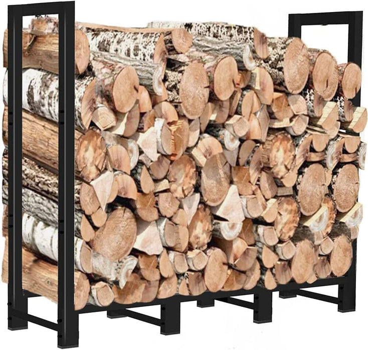 4Ft Heavy Duty Outdoor Firewood Rack Adjustable