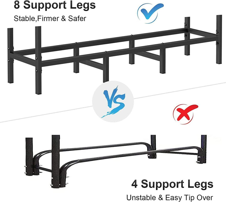 4Ft Heavy Duty Outdoor Firewood Rack Adjustable