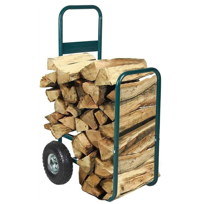 Firewood Log Rack Carrier Wood Storage Holder Dolly Cart