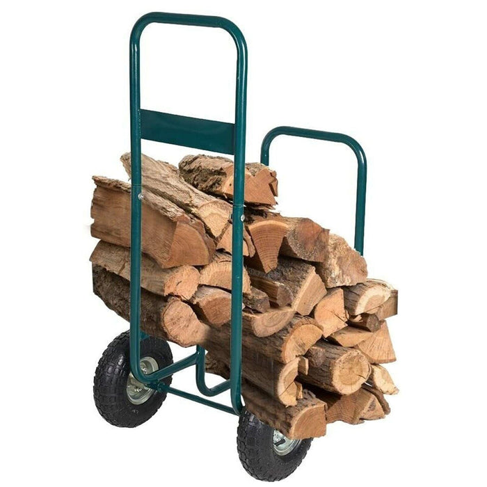Firewood Log Rack Carrier Wood Storage Holder Dolly Cart