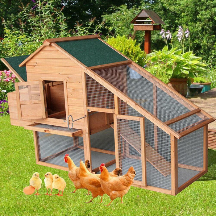 75" Chicken Coop Hen House Poultry Hutch Pet Cage
