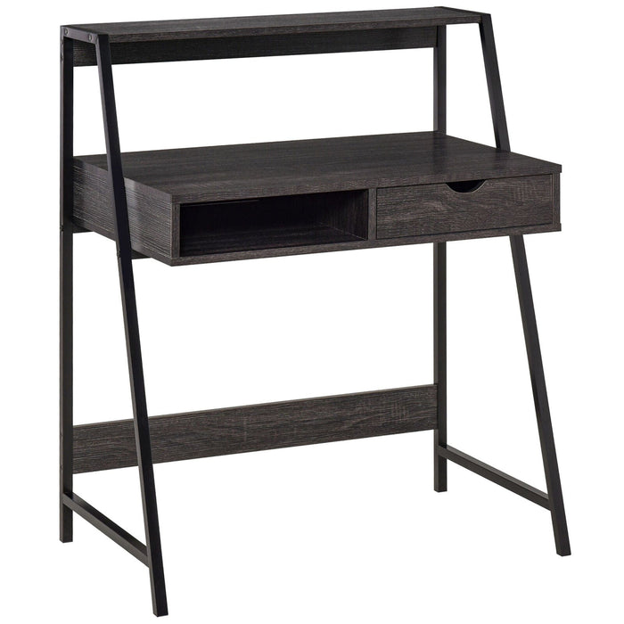 Computer Desk for Small Spaces School Student Desk w/ Drawer and Storage Shelves