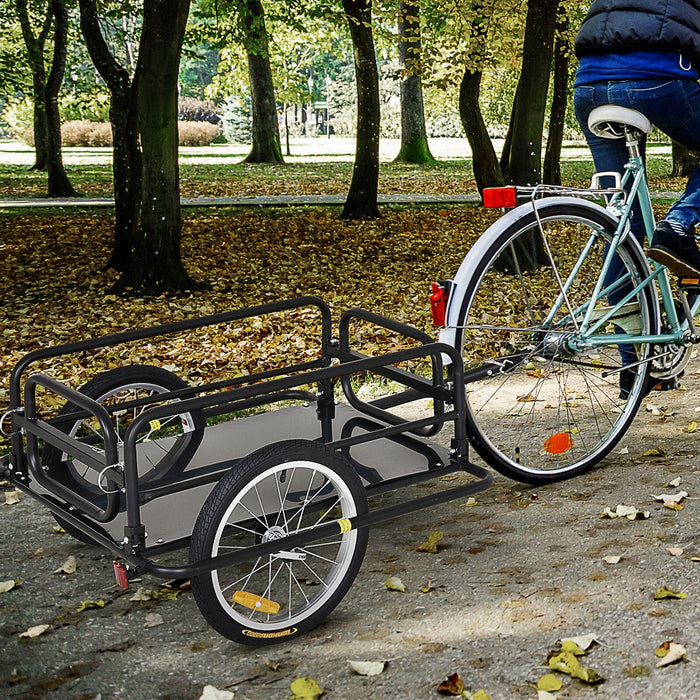 Foldable Steel Frame Bicycle Cargo Trailer Luggage Cart Carrier 88lb Hauler