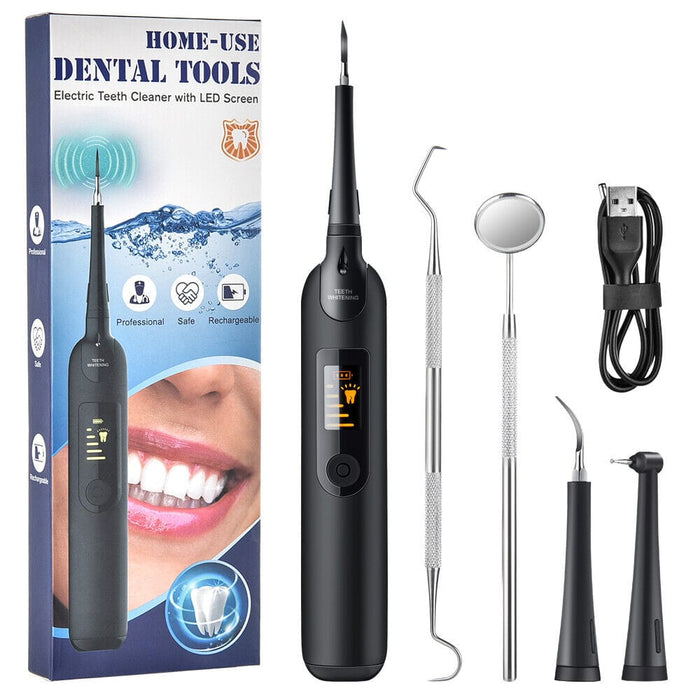 Ultrasonic Tooth Cleaner Kit Dental Plaque Calculus Stain Remover Teeth Cleaning