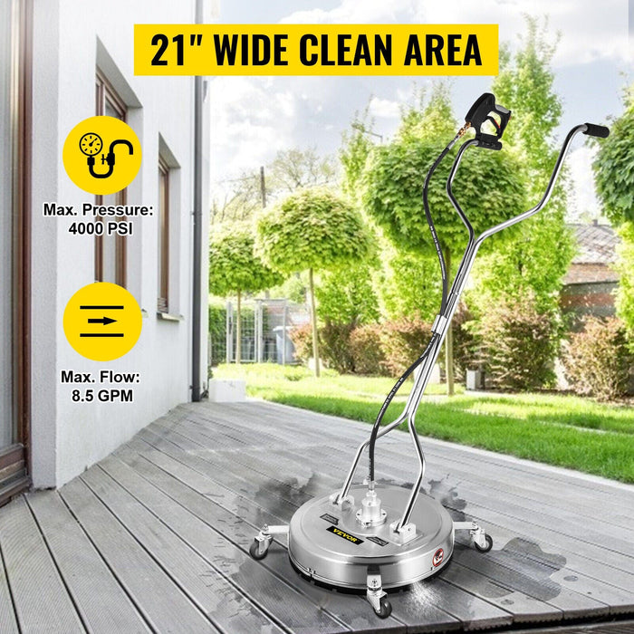21" Pressure Washer Surface Cleaner 4000PSI Dual Handle Quick Connect
