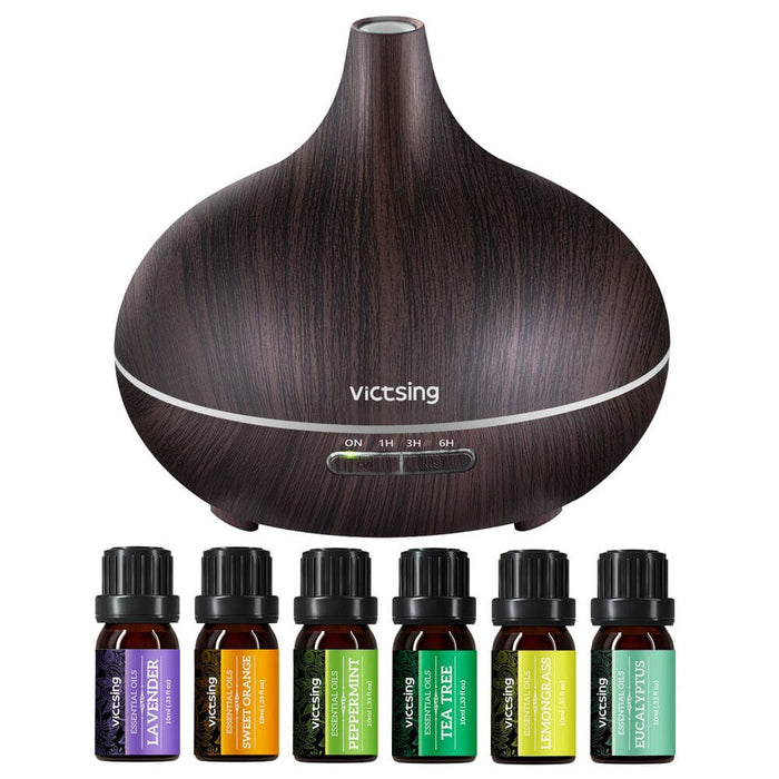 500ml Aromatherapy Essential Oil Diffuser Humidifier +6 Essential Oil