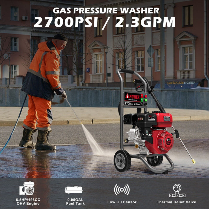 A-iPower 2,700 PSI 2.3 GPM Cold Water Gas Pressure Washer CARB