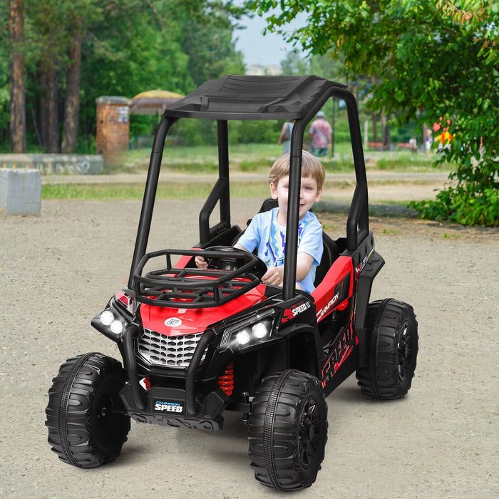 12V Kids Ride On Off-Road UTV Truck RC Electric Car w/ LED Lights Red