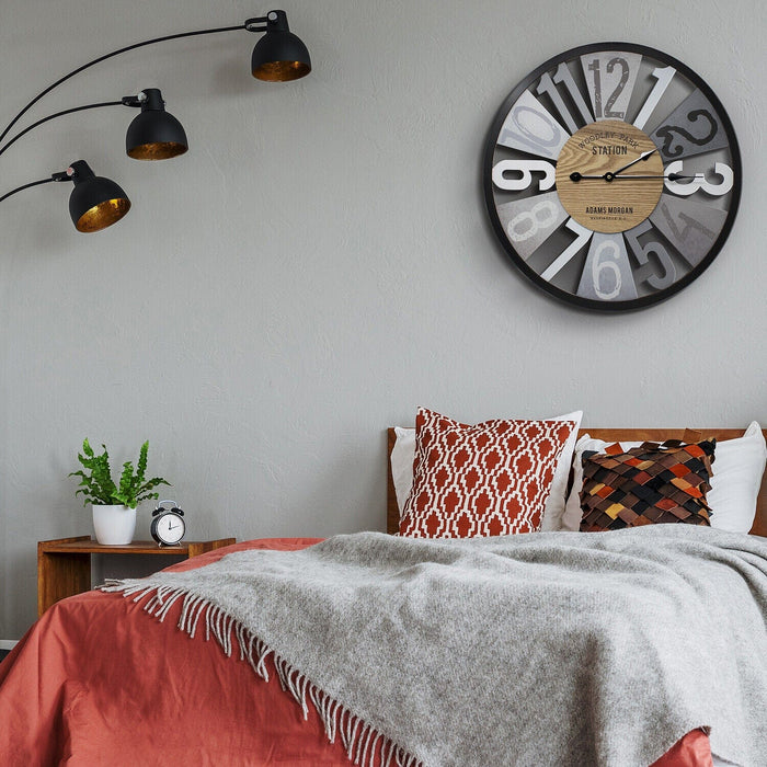 Large 24" Analog Wall Clock for Living Room - Modern Farmhouse Wall Décor