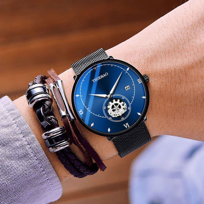 Men's Classic Watch Stainless Steel Quartz Analog Business Waterproof Wristwatch