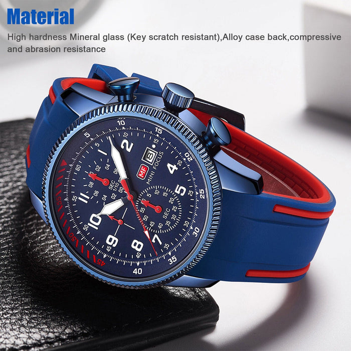 Men Watch Silicone Strap Quartz Luminous Luxury Military Sports Chronograph Gift