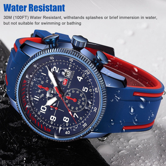 Men Watch Silicone Strap Quartz Luminous Luxury Military Sports Chronograph Gift