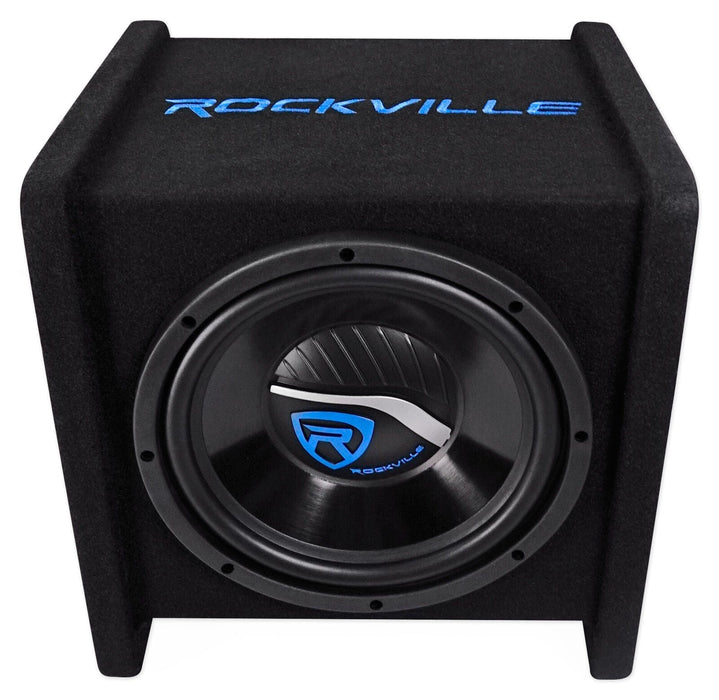 Rockville RV10.1D 500w 10" Loaded Car Subwoofer Enclosure +Mono Amplifier +Amp Kit