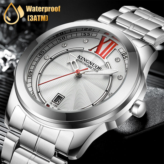 Waterproof Men's Watch Classic Relojes De Hombre Stainless Steel Quartz Business