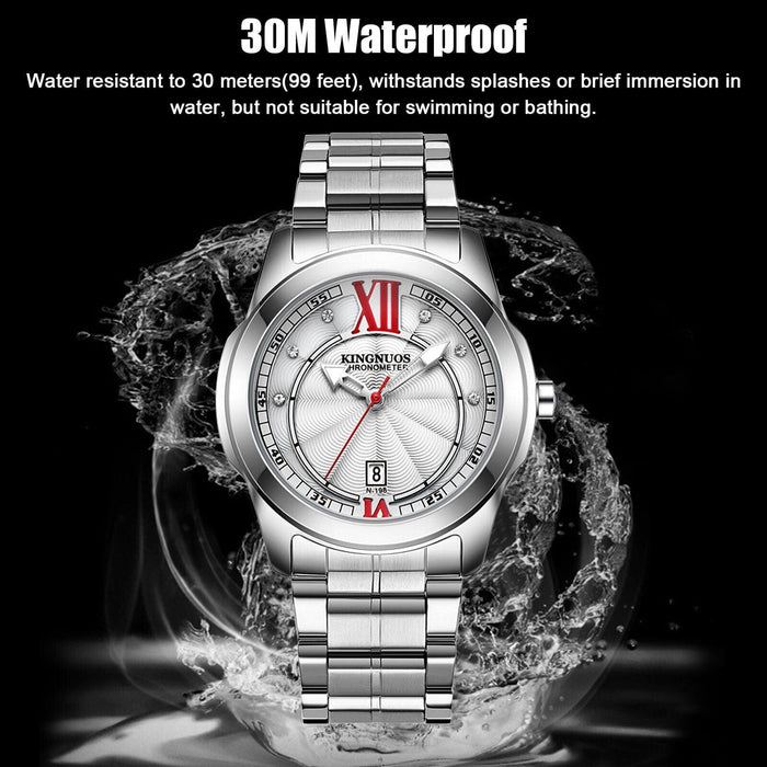 Waterproof Men's Watch Classic Relojes De Hombre Stainless Steel Quartz Business