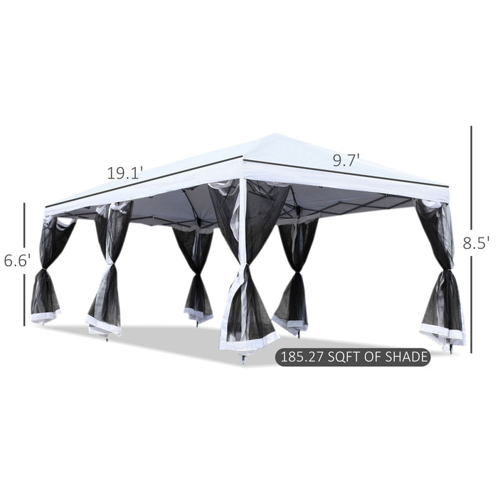 10'x20' Pop Up Party Tent Gazebo Wedding Canopy with 6 Sidewalls