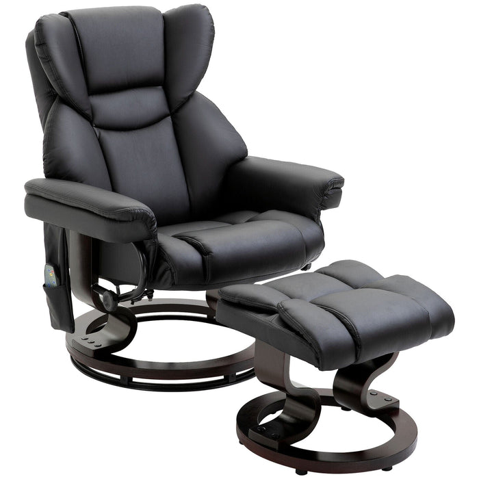 Massage Sofa Recliner Chair with Footrest 10 Vibration Point Faux PU Leather
