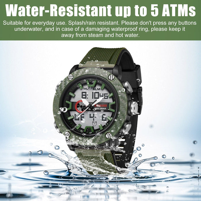 Waterproof Men Army Military Watch Sport LED Electronic Quartz Analog Wristwatch