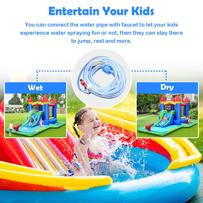 Inflatable Castle Bouncer Bounce House Slide Water Park BallPit with 580W Blower