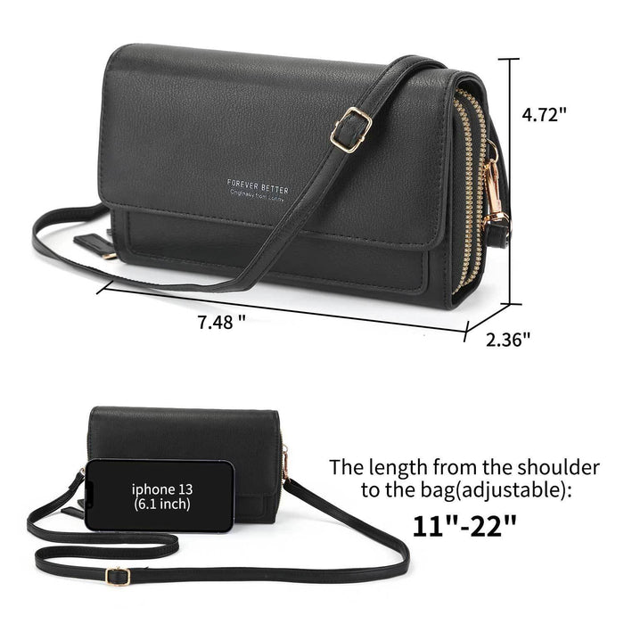 Women Touch Screen Cell Phone Pouch Crossbody Shoulder Bag Card Key Wallet Purse
