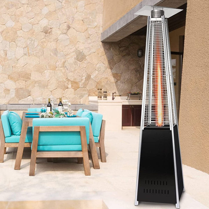 LUCKYERMORE Patio Heater Pyramid Standing Gas LP Propane Flame Standing Outdoor