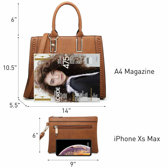 Dasein Women's Fashion Satchel Handbags Purses Travel Shoulder Tote Bag Wallets