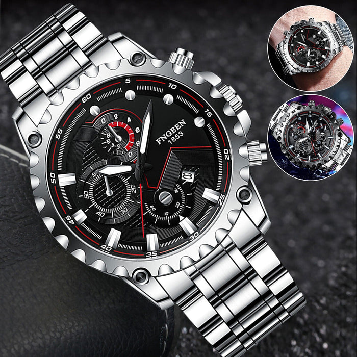Waterproof Men's Watch Classic Stainless Steel Quartz Luminous Wristwatch Luxury