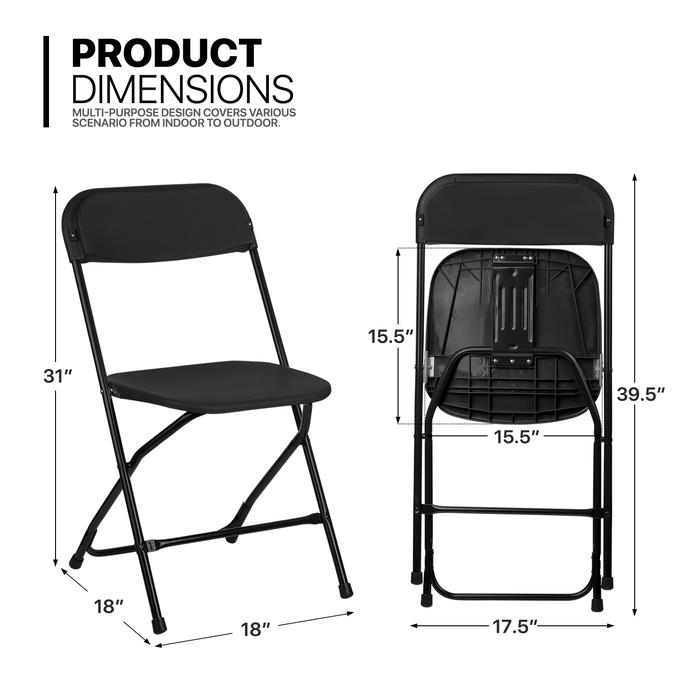 [10 PACK FOLDABLE CHAIR+8 FT PICNIC TABLE SET] Outdoor Seat Portable Dining Desk