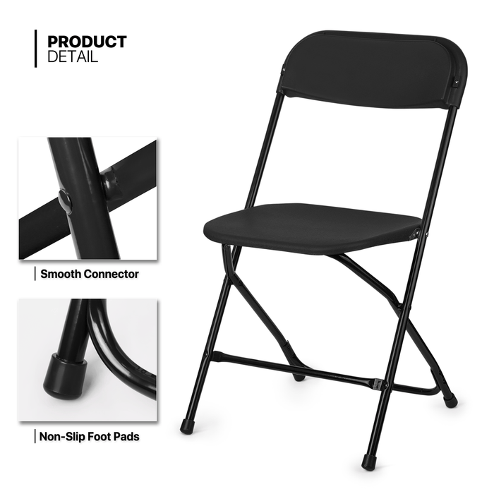 [10 PACK FOLDABLE CHAIR+8 FT PICNIC TABLE SET] Outdoor Seat Portable Dining Desk
