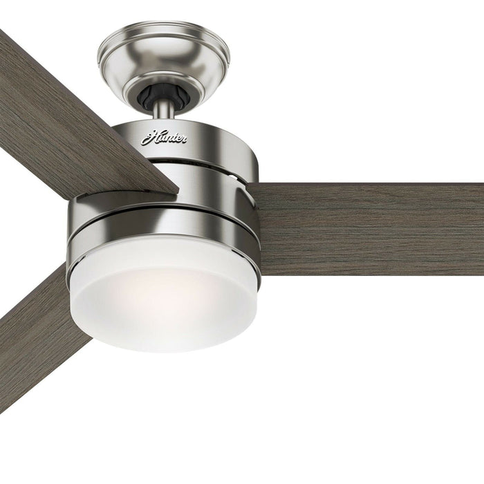 Hunter Fan 54 in Modern Brushed Nickel Finish Indoor Ceiling Fan with Light Kit