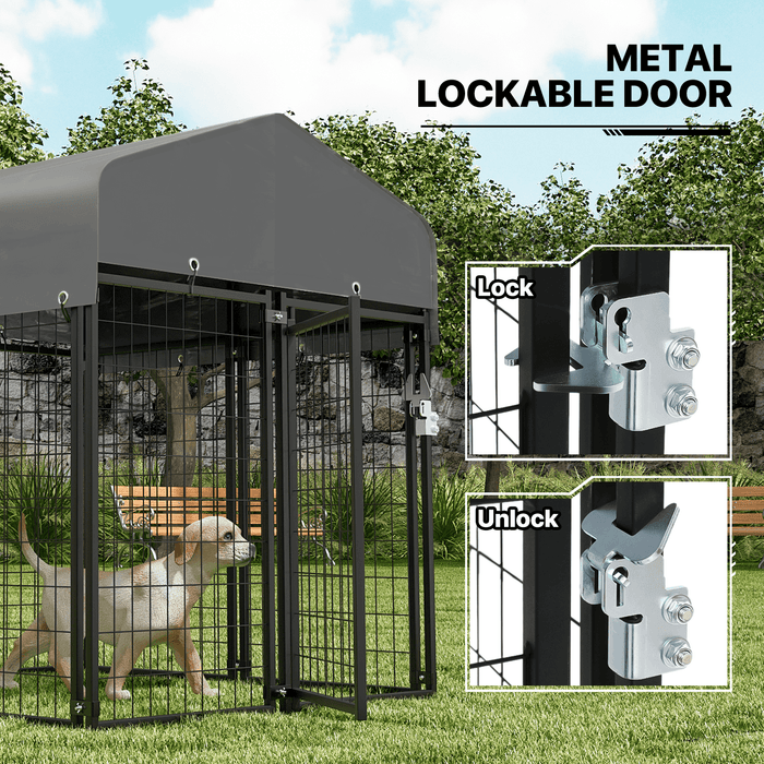 51' Outdoor Metal Dog Kennel Pet Enclosure House Crate Fence Playpen