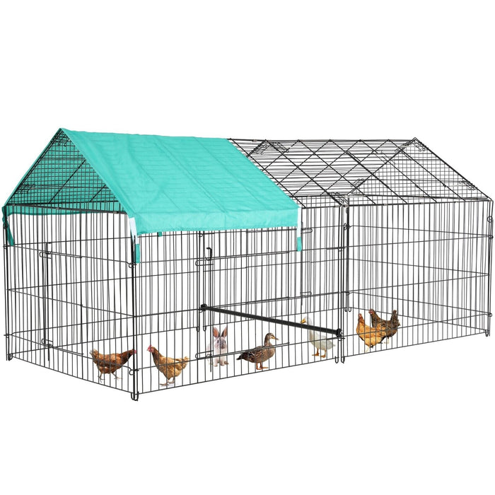 BestPet 87"×41" Large Metal Chicken Coop, Walk-in Poultry Cage Chicken Run