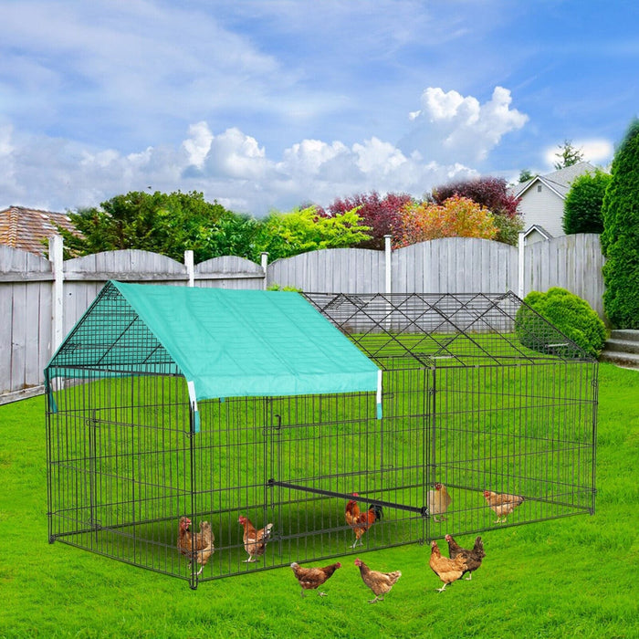 BestPet 87"×41" Large Metal Chicken Coop, Walk-in Poultry Cage Chicken Run