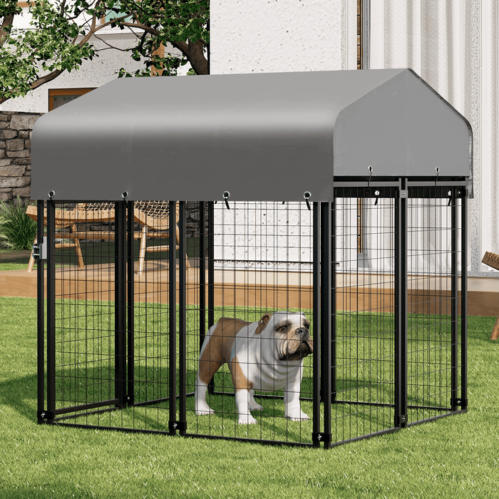 51' Outdoor Metal Dog Kennel Pet Enclosure House Crate Fence Playpen