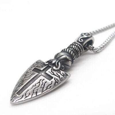 MOYON Cool Stainless Steel Mens Gothic Arrow Cross Arrowhead Pendant Necklace