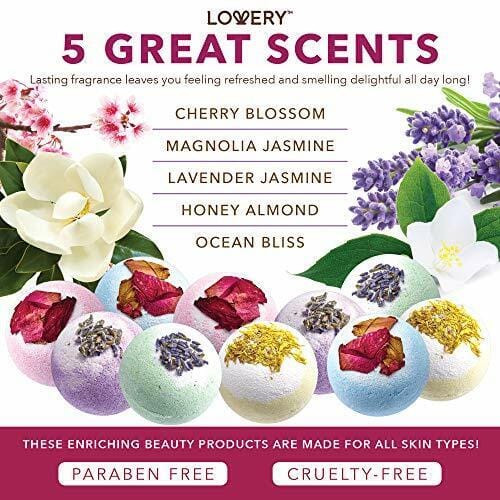 Luxury Bath Bombs Gift Set for Women - 10 Oversized Home Spa Bath Fizzies