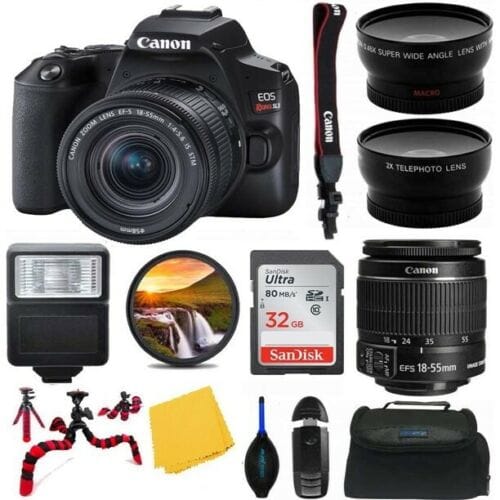 Canon EOS 250D / SL3 with 18-55 DC III Lens - Deal-Expo Complete Bundle