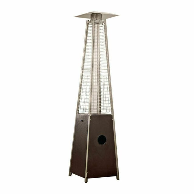 Hiland HLDS01GTHG Glass Tube Propane Patio Heater - Hammered Bronze